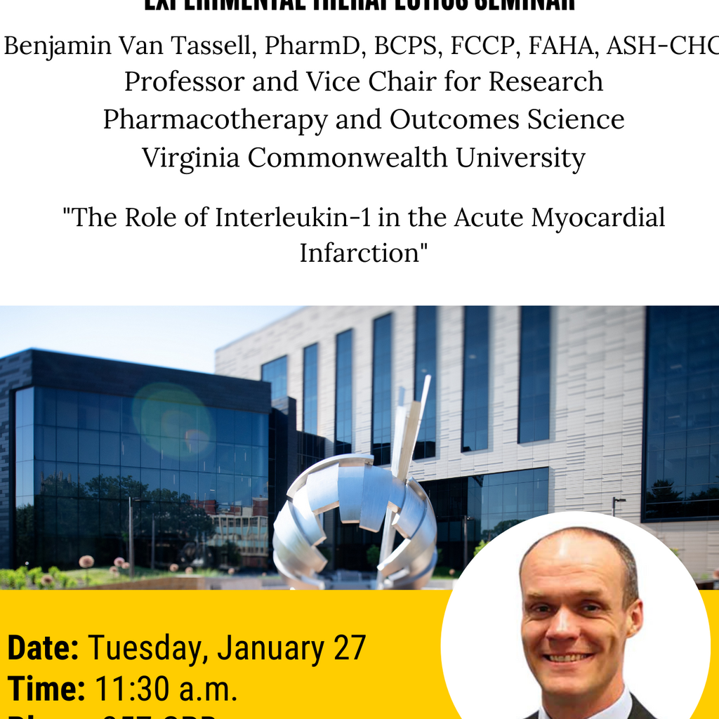College of Pharmacy PSET Seminar Series: Benjamin Van Tassell, PharmD promotional image